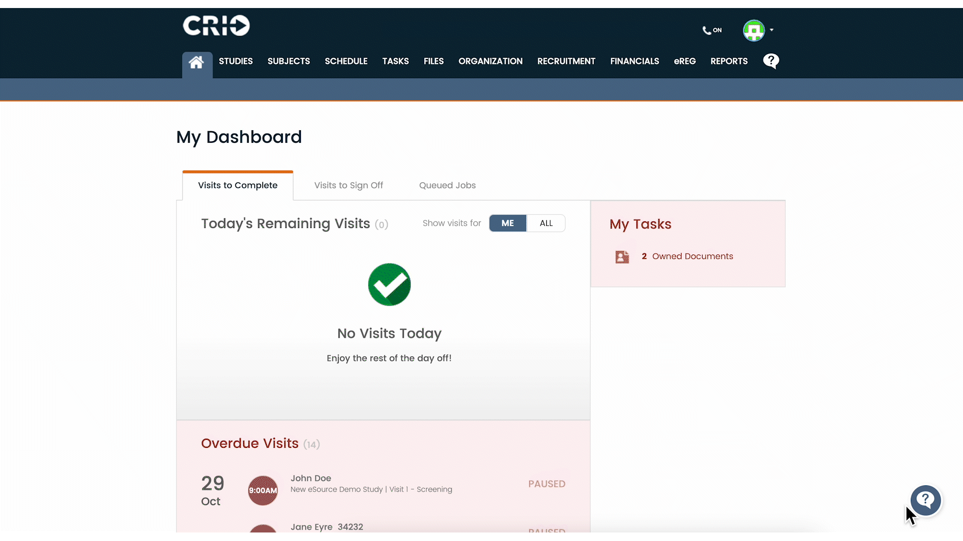 Animated GIF showing how to access the AI search agent using the question mark icon inside CRIO